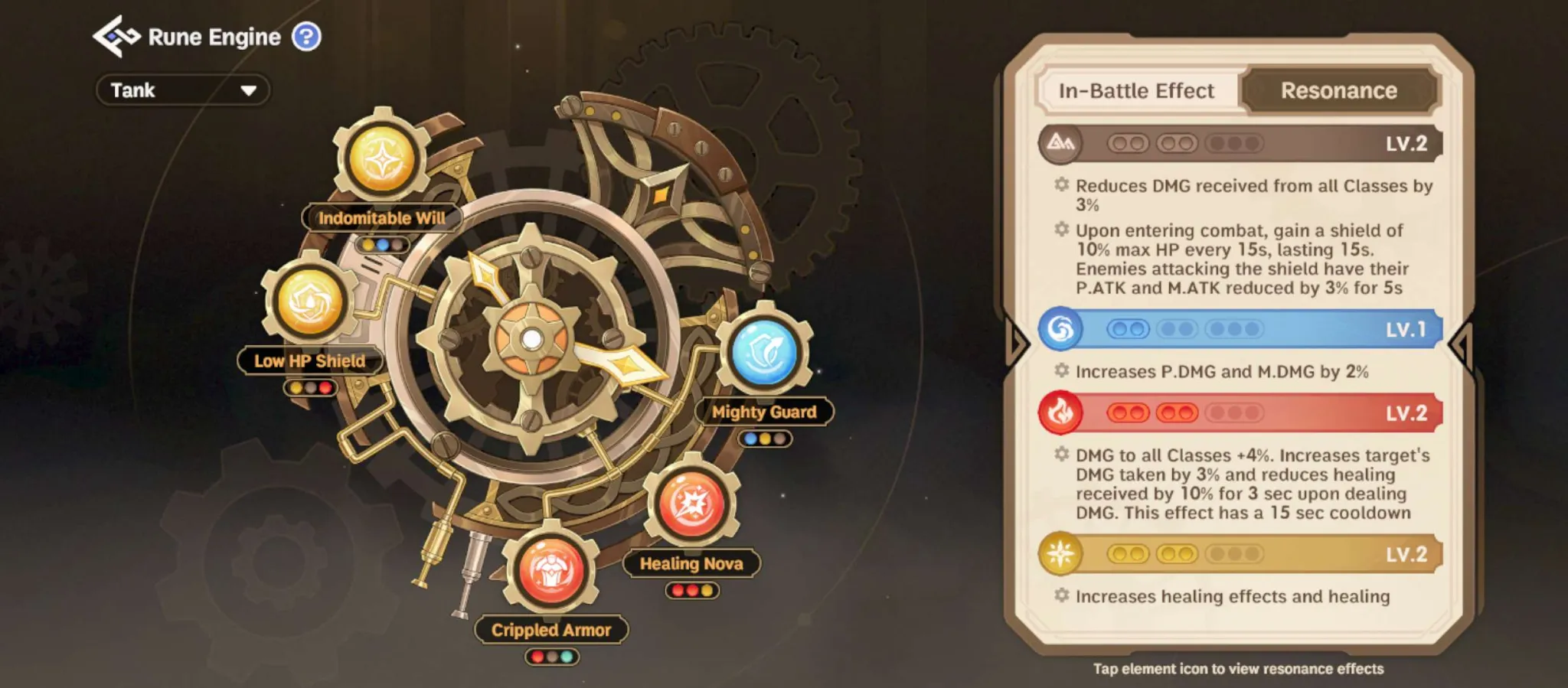 Rune Engine tank resonance screenshot for Assassin Cross poison build