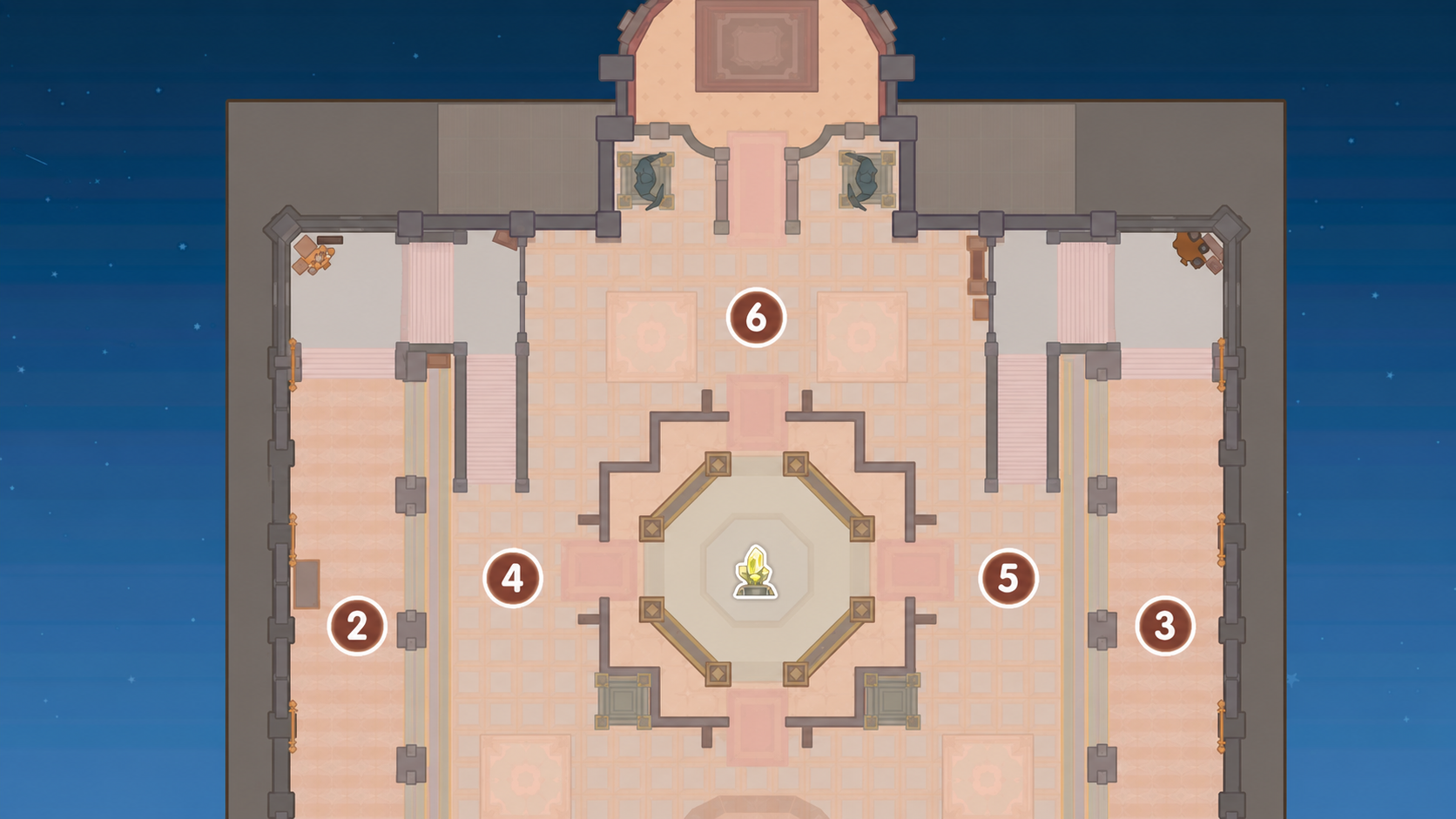 Siege Map 3 showing the Emperium in the center of the room.